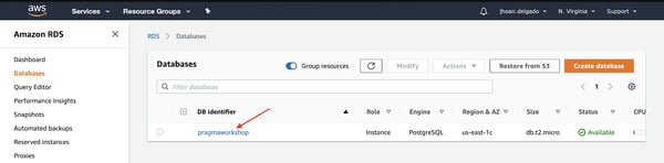Instancia de base de datos de PostgreSQL Amazon RDS 15