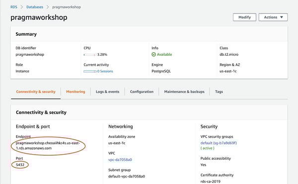 Instancia de base de datos de PostgreSQL Amazon RDS 16