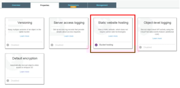 Configurar el bucket para hospedar la página web
