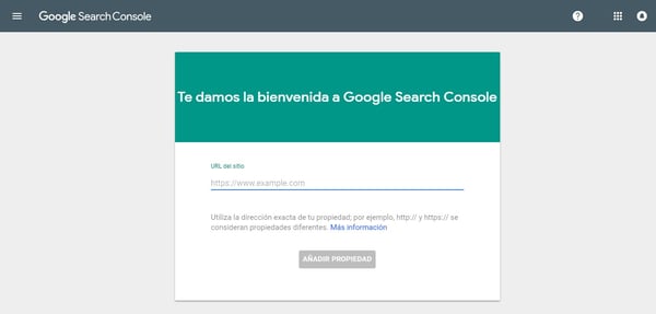 bienvenida Google Search Console