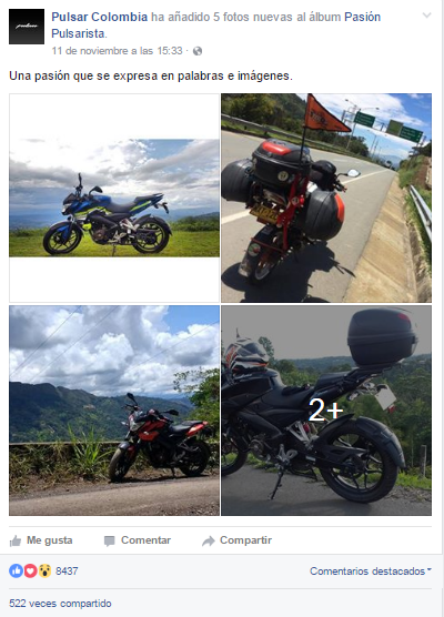 Fotos de motos pulsar en facebook