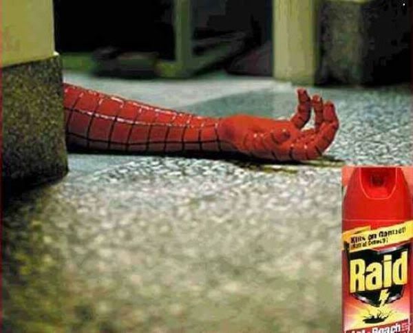 Spiderman publicidad Raid  figura retórica metonimia